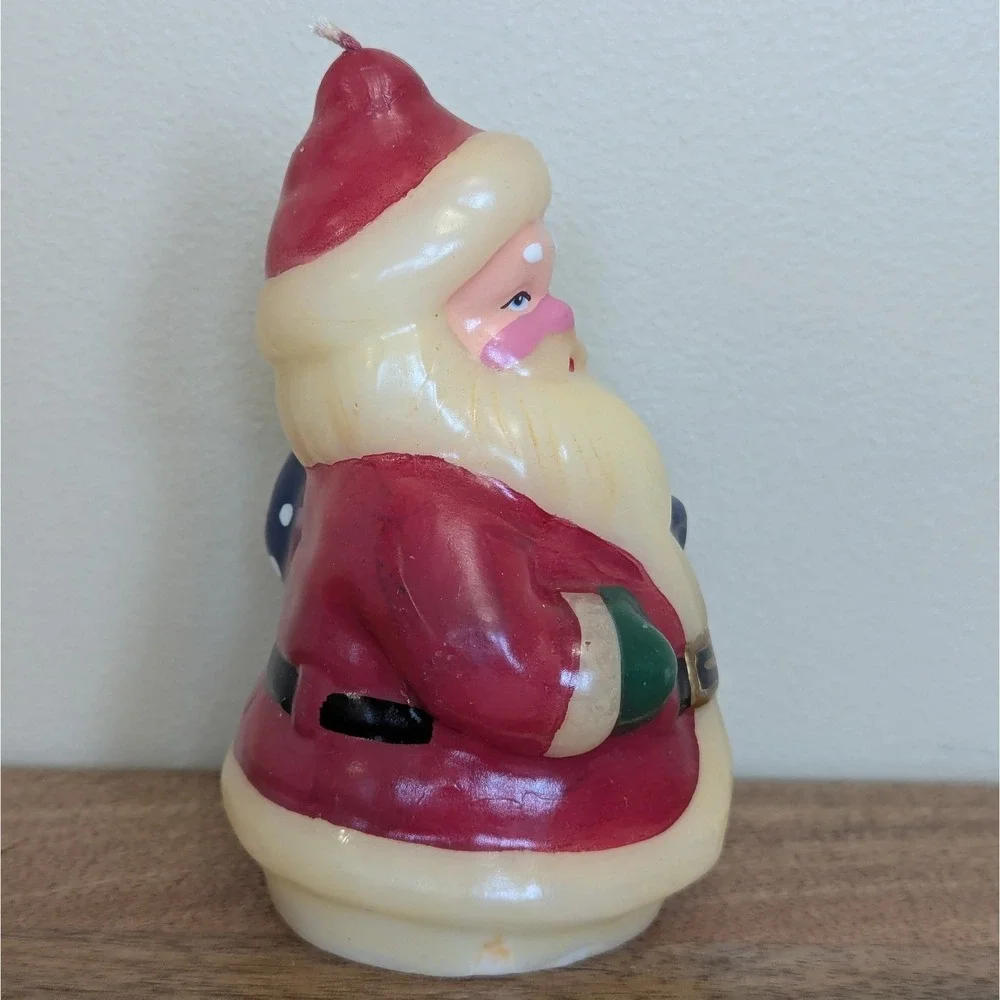 Vintage Santa Claus Molded Wax Figure Candle 5.5
